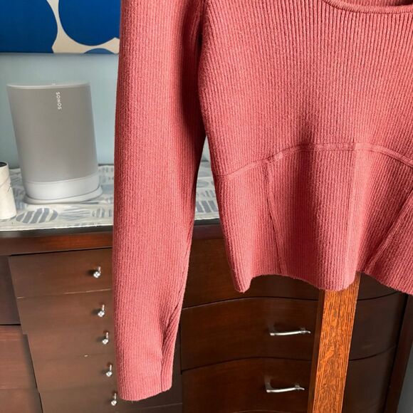 Abercrombie Scoopneck, Ribbed Corset Rust Brown Sweater Top size L - Picture 4 of 8